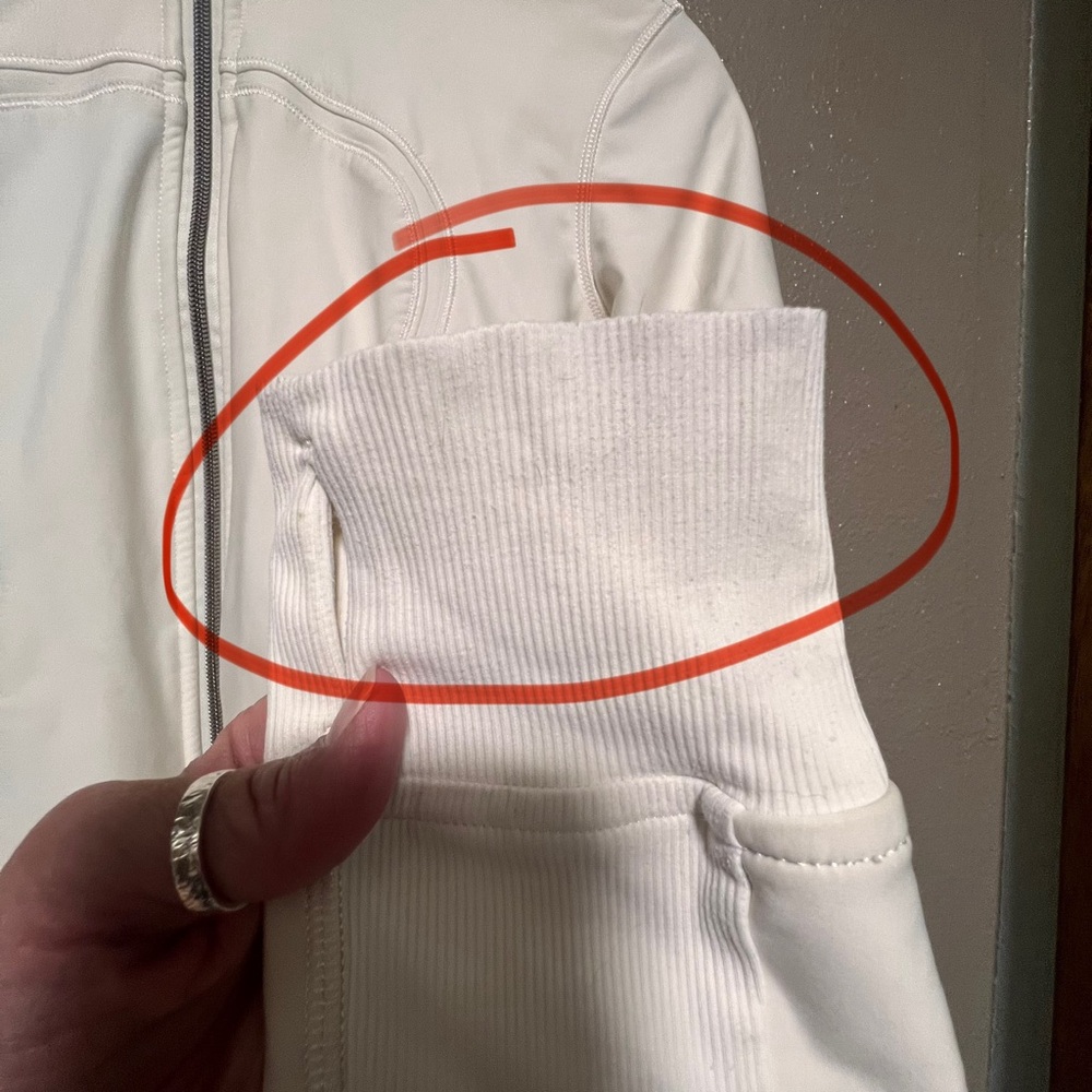 Lululemon Athletica Cream Softshell Limited Edition Uba Jacket Activewear Coat - Picture 7 of 15